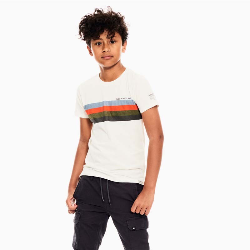 Camiseta niño blanco roto con rayas de Garcia Jeans
