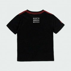 camiseta verano niño negra y roja de boboli por detras