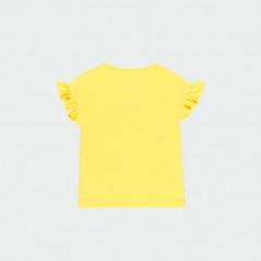 camiseta niña verano amarilla de boboli por detras