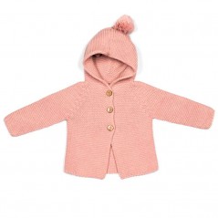 Chaqueta bebé tricot color rosa palo de Liandme
