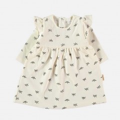 Vestido bebé libélulas gris de Petit Oh