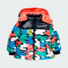 chaqueta acolchada de niño de camuflaje de colores