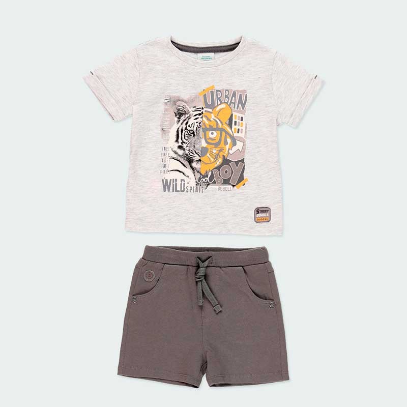 conjunto ropa niño boboli de verano estampado tigre
