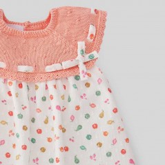 detalle lazo vestido bebe de verano estampado frutas