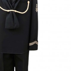 detalle corbatin traje de comunion niño de marinero azul marino