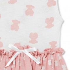 Vestido body bebé rosa y blanco con ositos de Tous