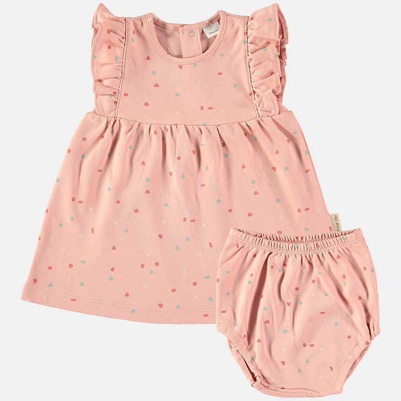 Vestido bebé rosa manchitas colores Petit Oh