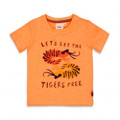 camiseta bebe niño naranja neon de feetje