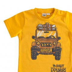 estampado safari camiseta niño mostaza de ido