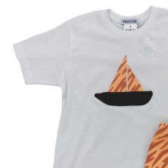 detalle camiseta barco conjunto baño de niño marena animal print