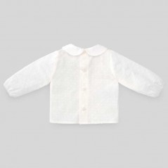 blusa para bautizo de bebe cruda por detras
