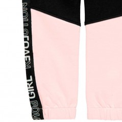 detalle pantalon felpa de niña boboli rosa y negro