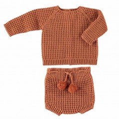 Conjunto bebé tricot color tierra de liandme