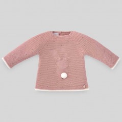 Conjunto bebé punto tricot color rosa de Paz Rodriguez