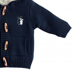 Chaqueta de bebe tricot azul marino