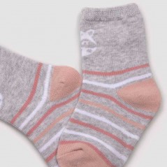Pack 2 calcetines bebé florecitas rosa y gris de Ysabel Mora