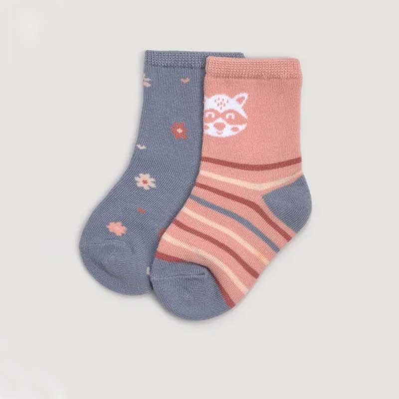 Pack 2 calcetines bebé Ysabel Mora florecitas azul y rosa