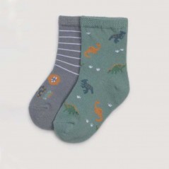 Pack 2 calcetines bebé Ysabel Mora dinosaurios verde y azul