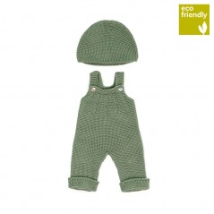 Conjunto ropa peto verde de muñeco bebé