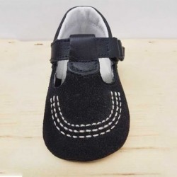 Zapatos bebé piel vuelta marino León Shoes