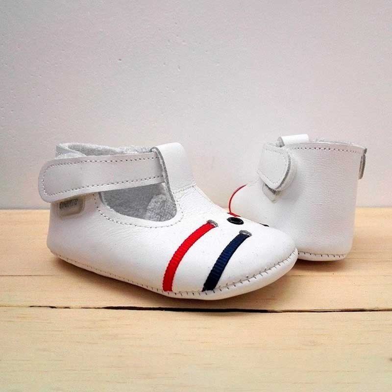 Zapatos Bebé Cuquito de Piel Blancos