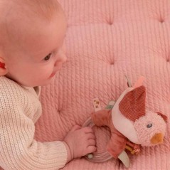 Sonajero bebé anillo pajarito rosa de Little dutch
