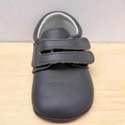 Zapatos bebé niño piel gris de León Shoes