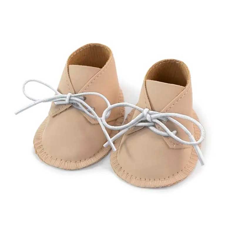 Zapatos beige de muñeco bebé Miniland