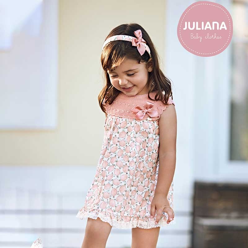 Vestido bebé niña rosa tortugas de Juliana
