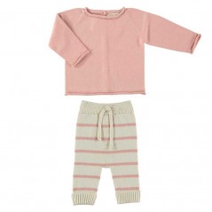 Conjunto bebé tricot rosa de Liandme