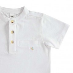 Conjunto niño de camiseta blanca y bermuda rayas de iDO