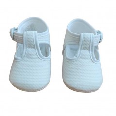 Zapatos bebé de tela blancos de Cuquito