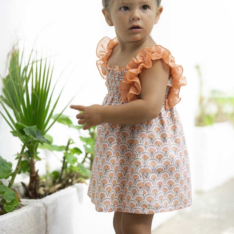 Vestido niña estampado naranja de Eve Children
