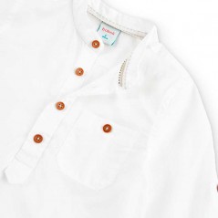 Conjunto niño camisa blanca y bermuda rayas de Bóboli
