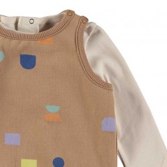 Pelele y camiseta bebé marrón geo blocks de Baby Clic