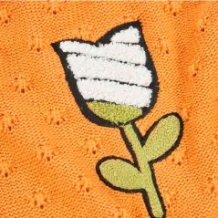 Jersey niña tricot naranja tulipán con cuello desmontable de Bóboli