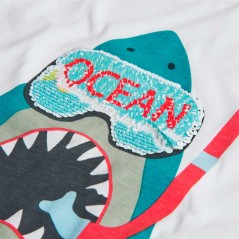 Conjunto niño camiseta tiburón con bermuda rayitas de Bóboli