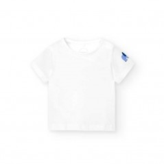 Peto bebé Bóboli azul y camiseta blanca