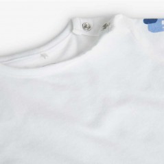 Peto bebé Bóboli azul y camiseta blanca