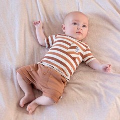 Conjunto bebé Feetje rayas marrónes