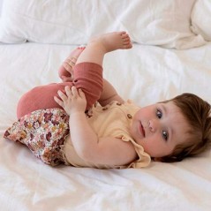 Vestido bebé niña Feetje de punto beige y flores