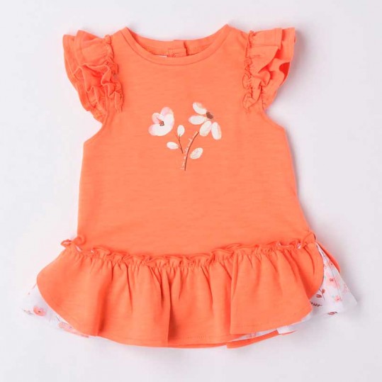 Vestido niña bebé iDO punto naranja