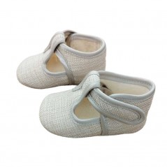 Zapatos bebé niño Cuquito de lino beige