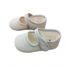Zapatos bebé niña Cuquito de lino beige