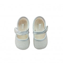 Zapatos bebé niña Cuquito de lino beige