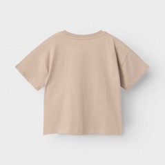 Camiseta niña Name it marrón y estampado oro