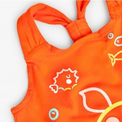 Vestido bebé Bóboli punto naranja estampado mar