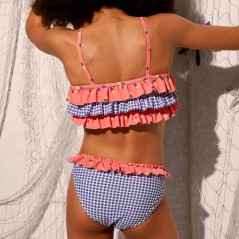 Bikini niña Ysabel Mora cuadro vichy y piñas