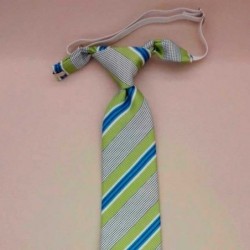 Corbata niño verde y azul rayas Liney