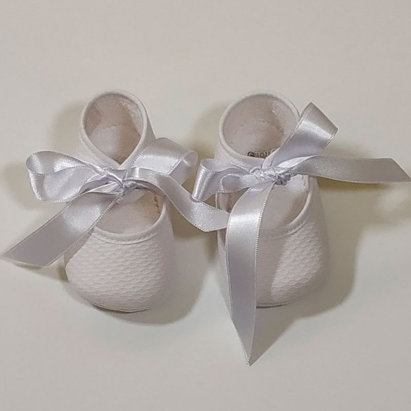 zapatos bebé niña de bautizo blancos de cuquito